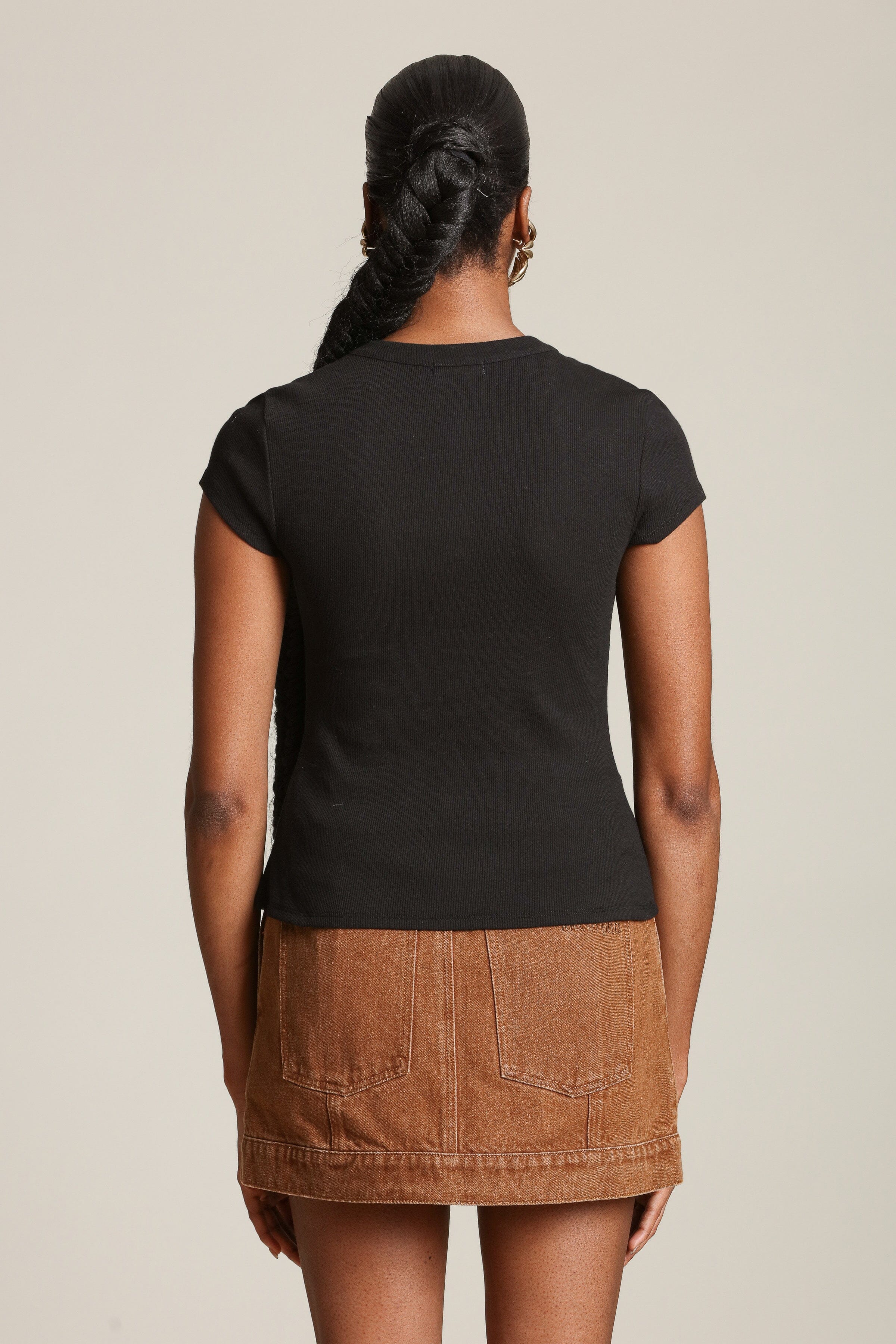 Flower Button Cotton T-Shirt - Image 5