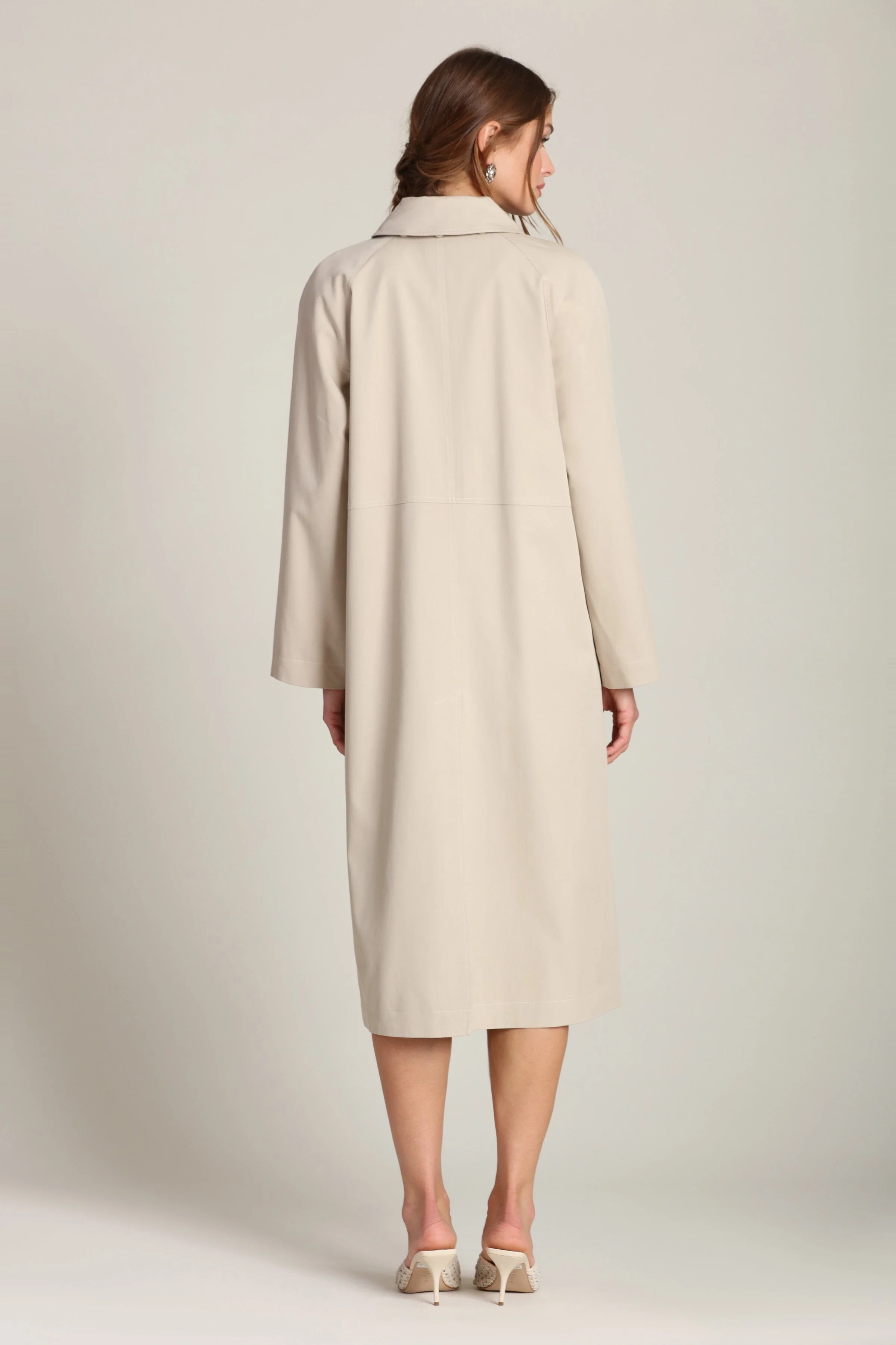 Cotton Blend Scarf Trench Coat - Image 8