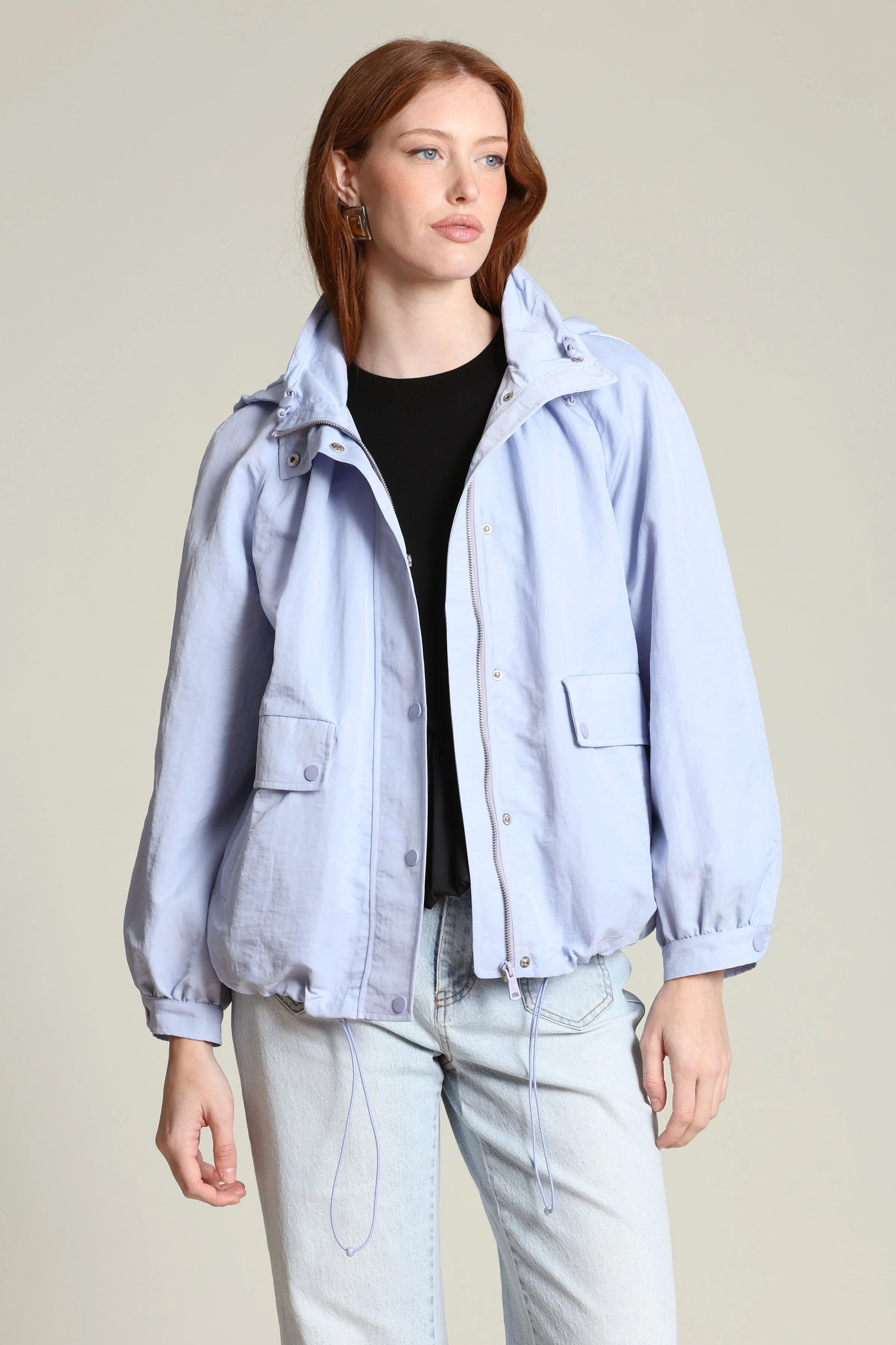 Nylon Balloon Sleeve Windbreaker - Image 3