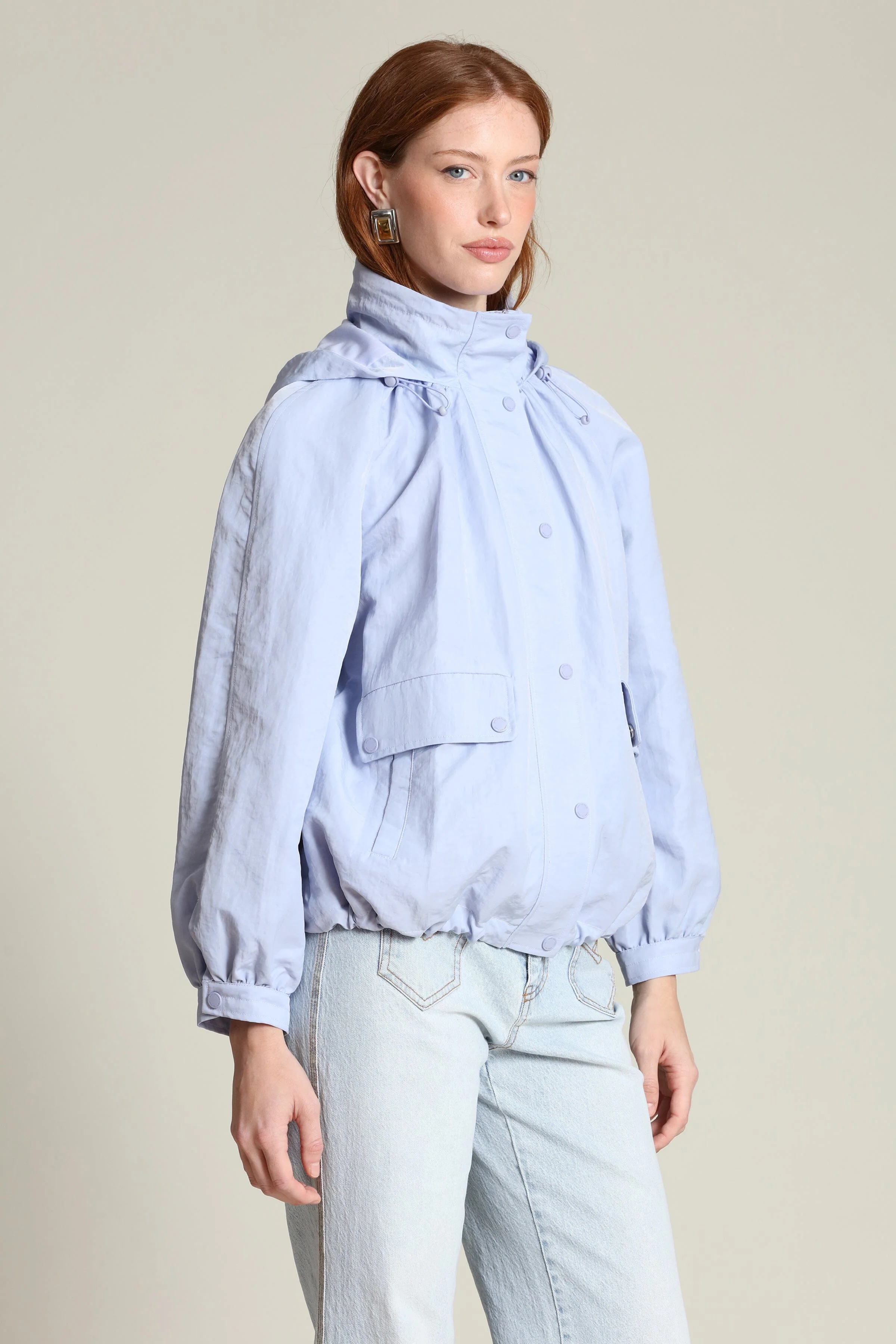 Nylon Balloon Sleeve Windbreaker - Image 5