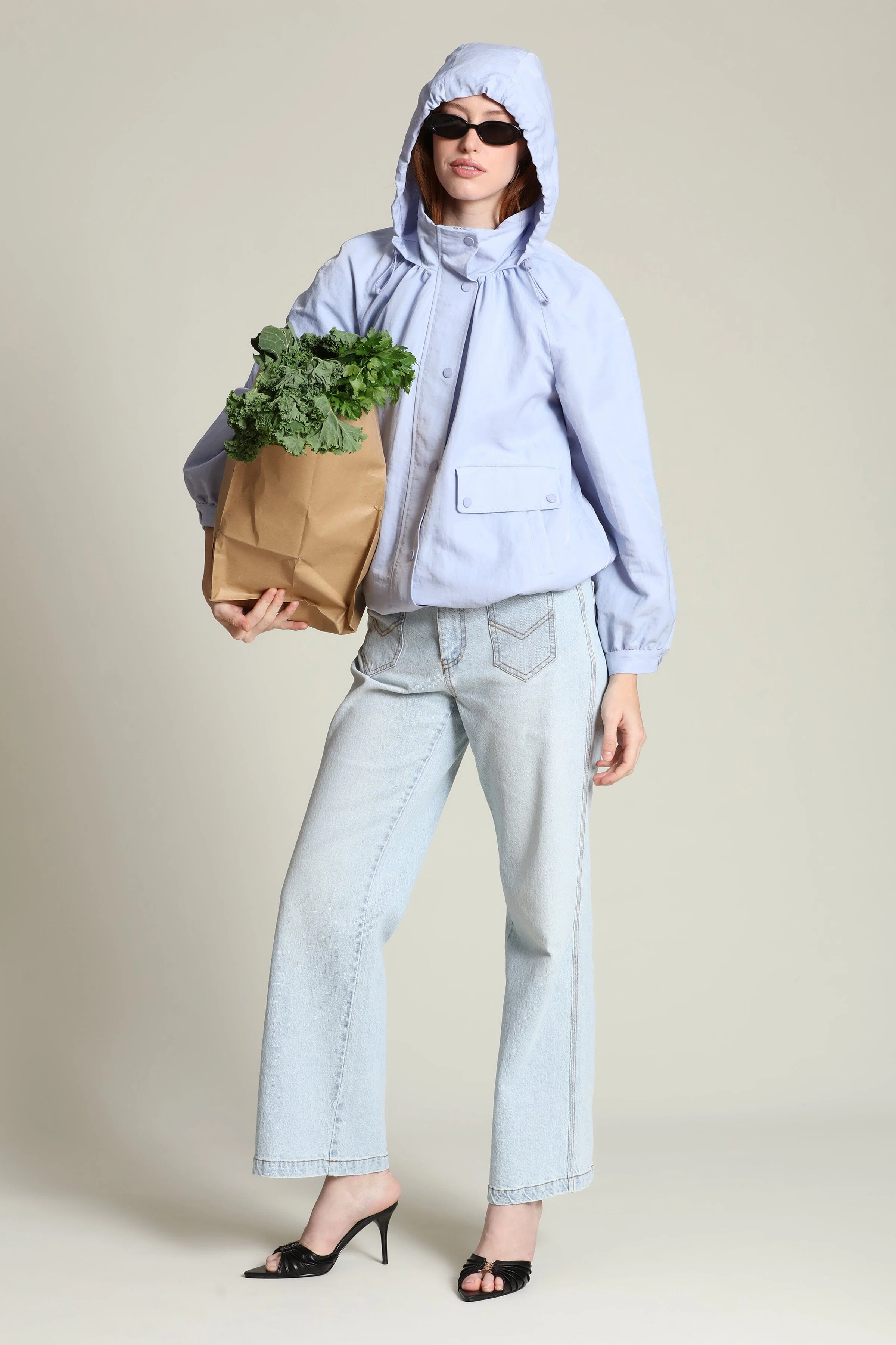 Nylon Balloon Sleeve Windbreaker - Image 7