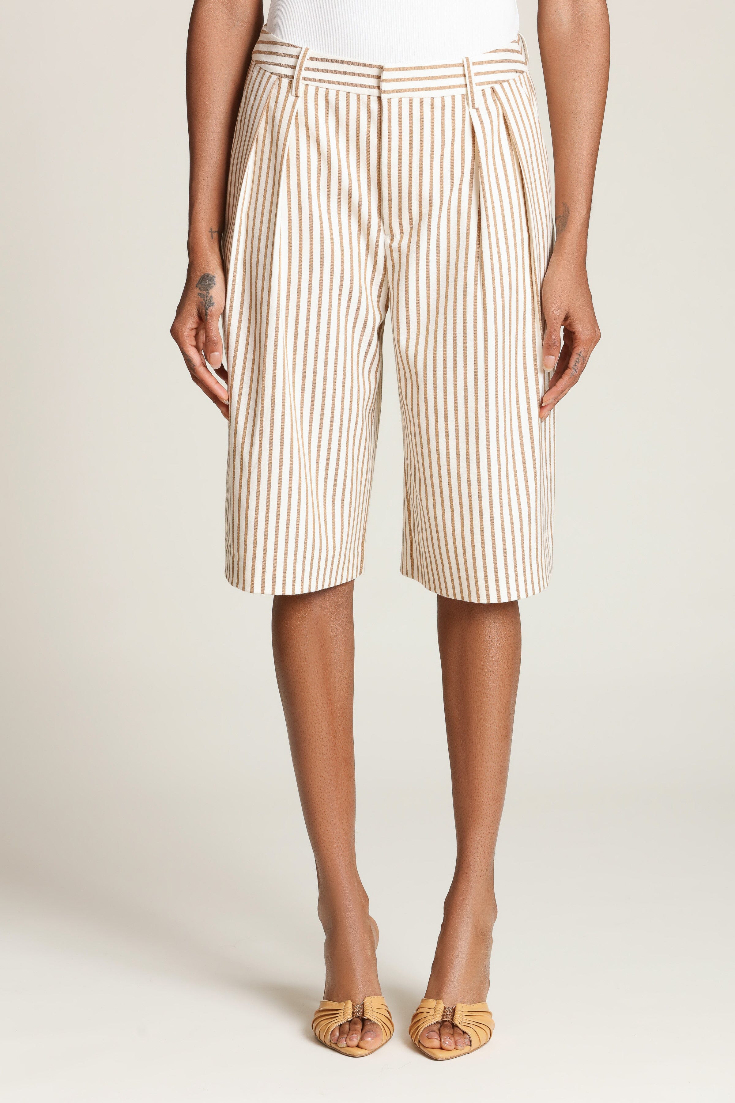 Striped Boyfriend Bermuda Shorts - Image 3