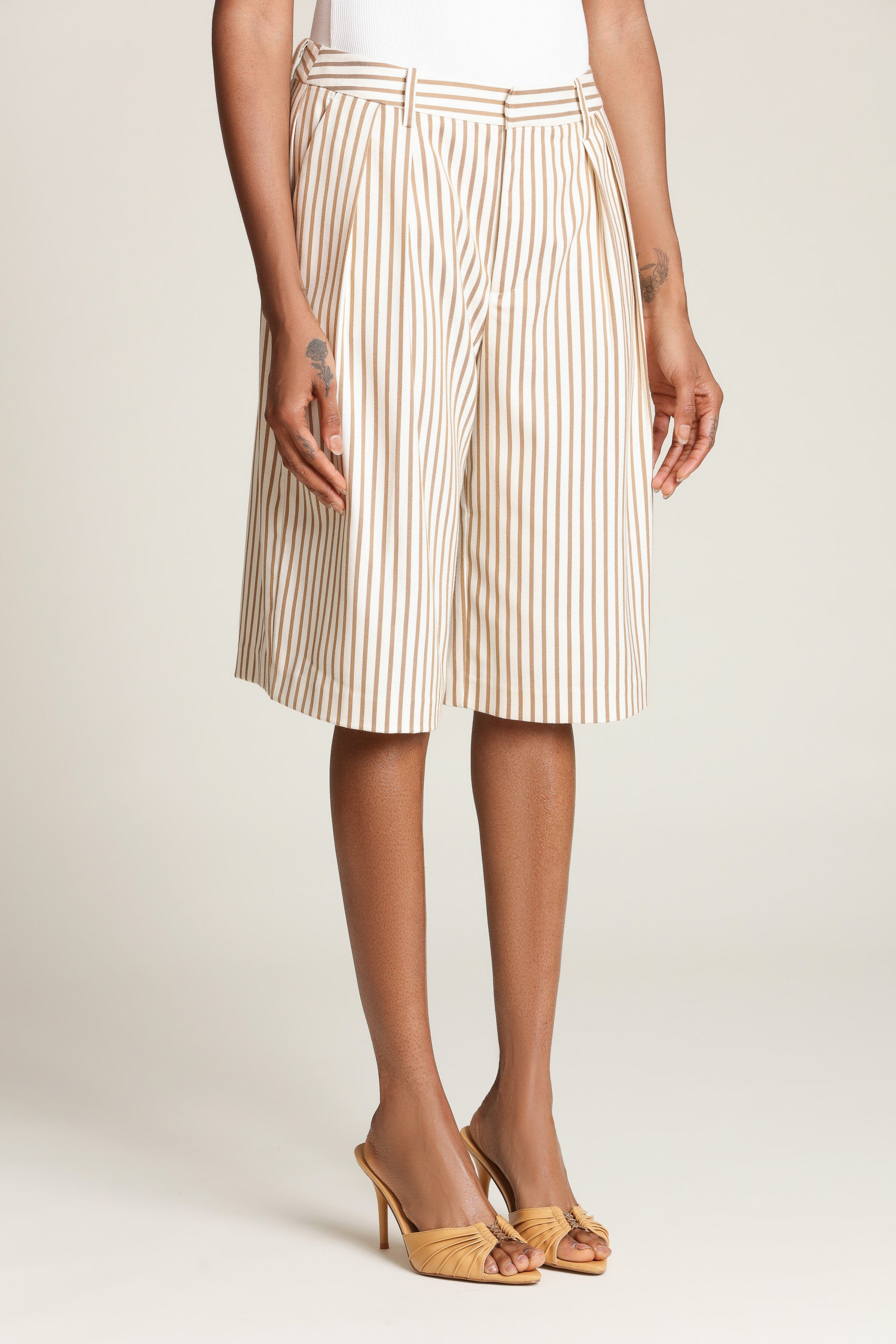 Striped Boyfriend Bermuda Shorts - Image 4