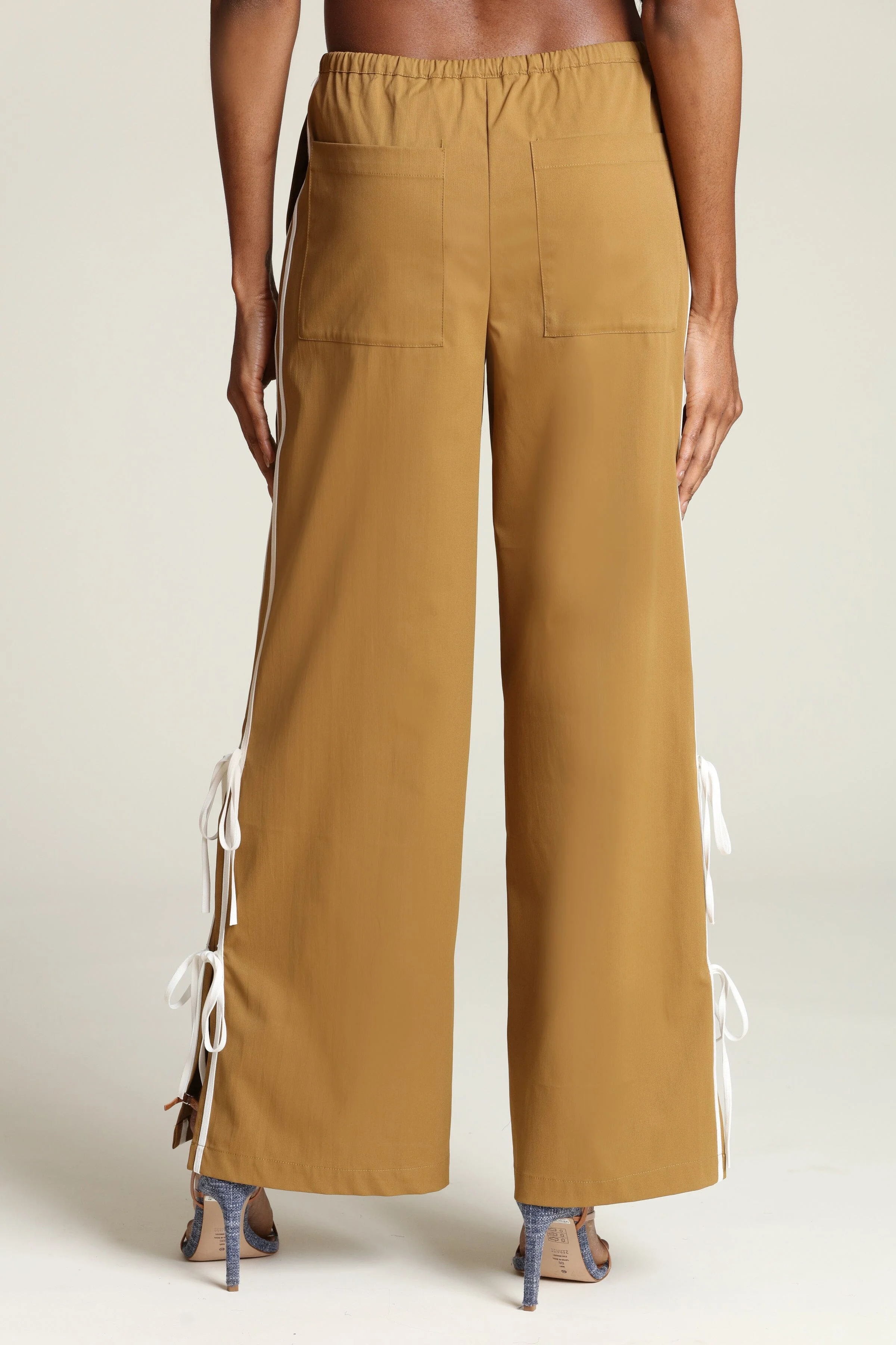 Side Tie Wide Leg Track Pants - Image 5