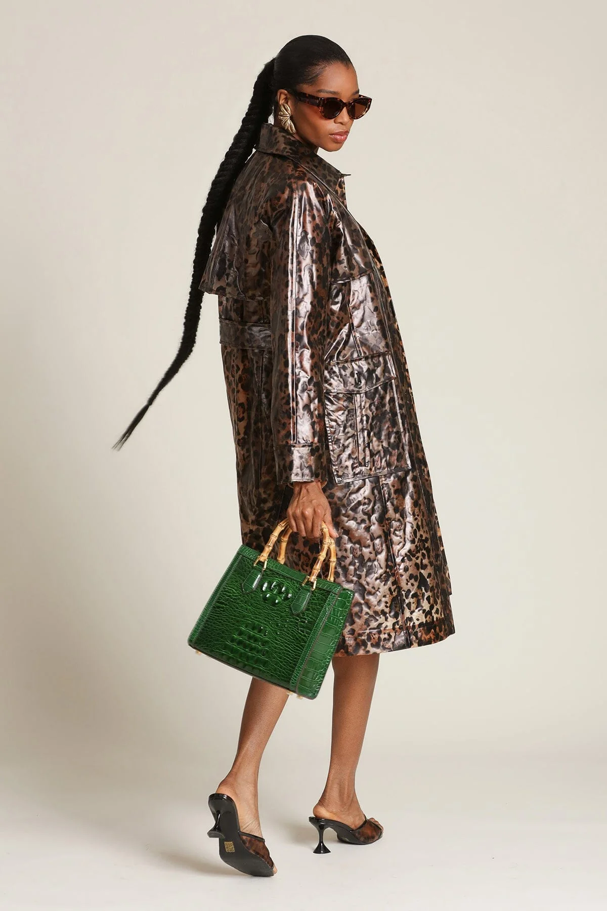 Leopard Rain Trench Coat - Image 4