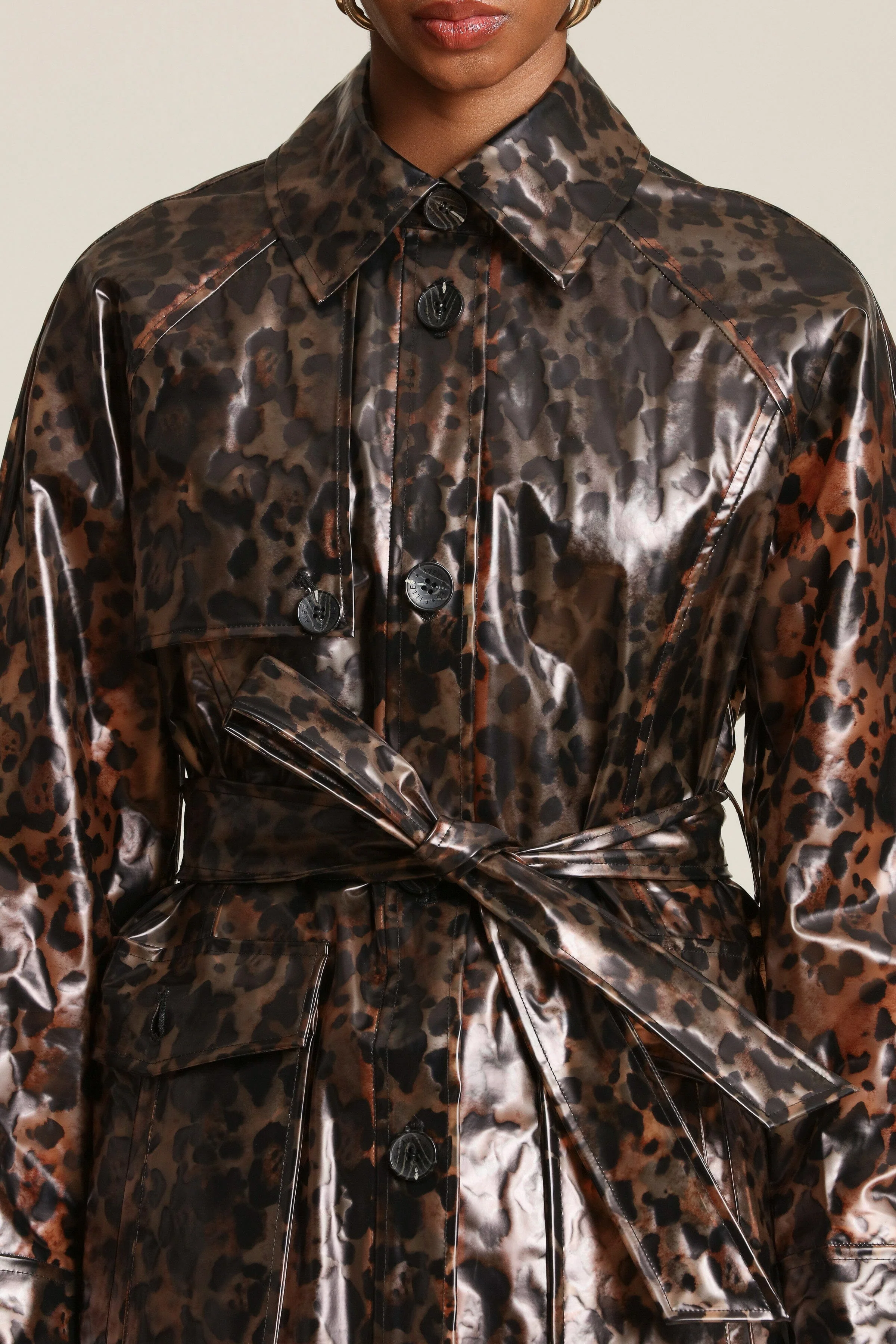 Leopard Rain Trench Coat - Image 8
