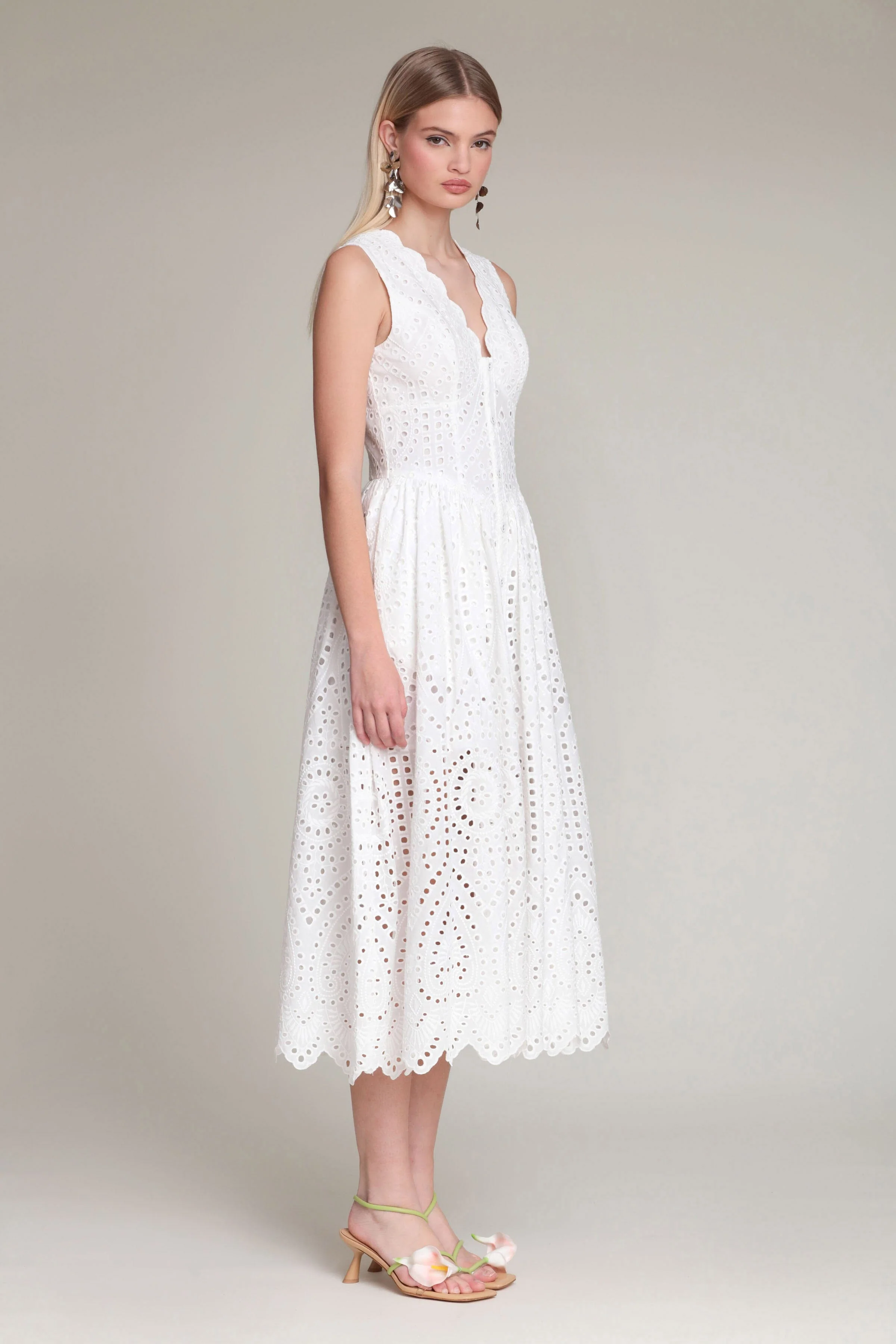 Broderie Anglaise Cotton Midi Dress - Image 8