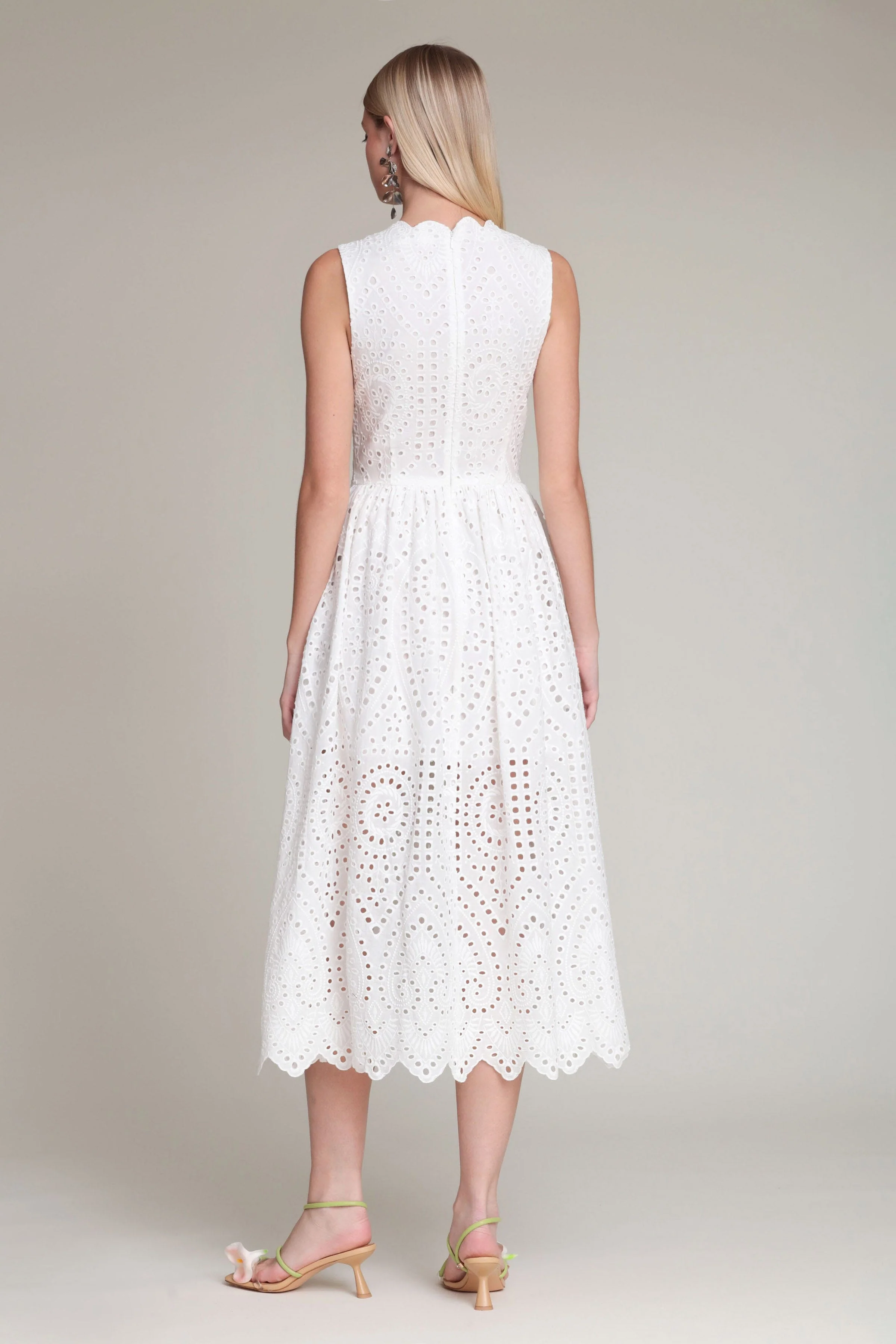 Broderie Anglaise Cotton Midi Dress - Image 9