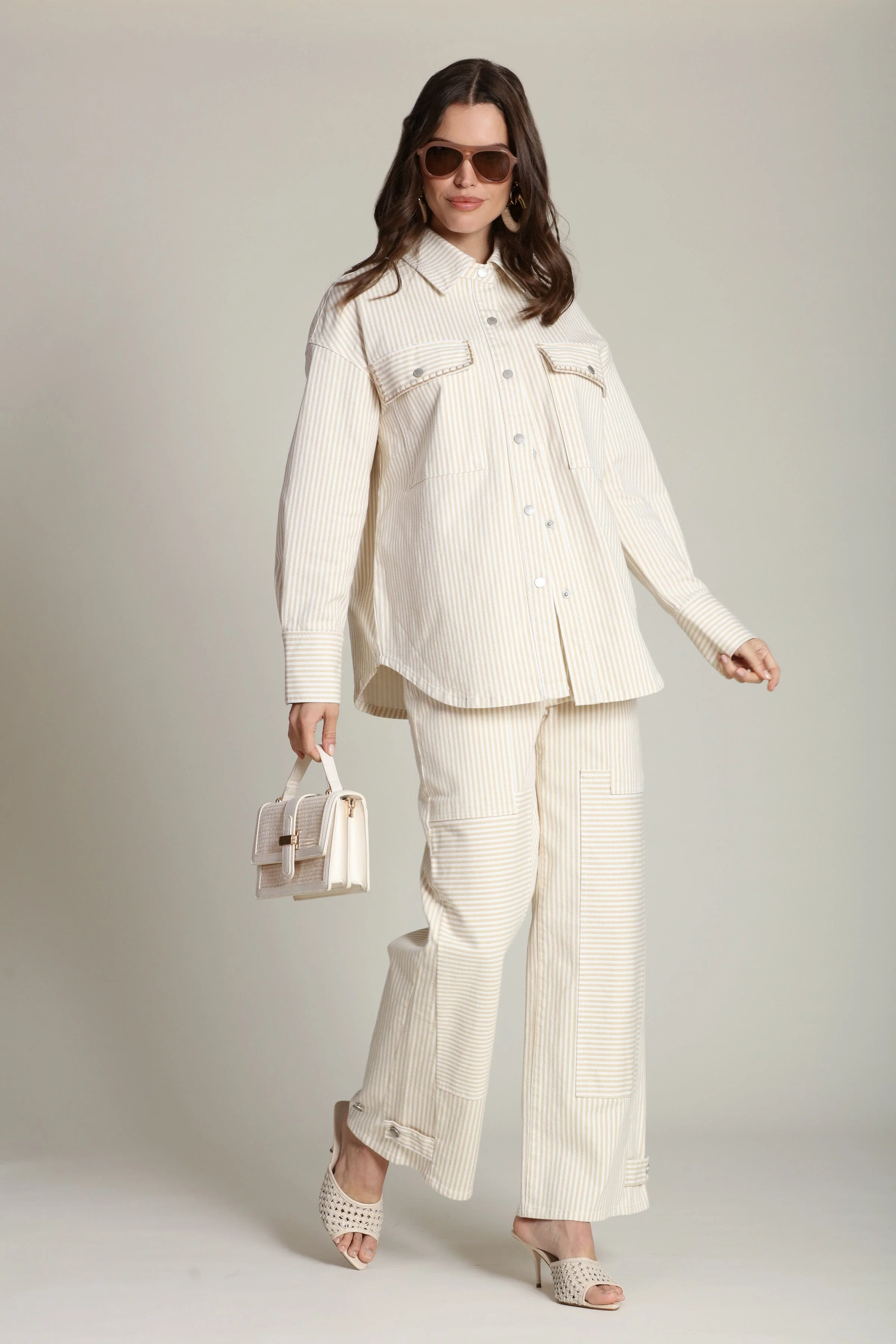 Striped Cotton Shirt Jacket - Image 8