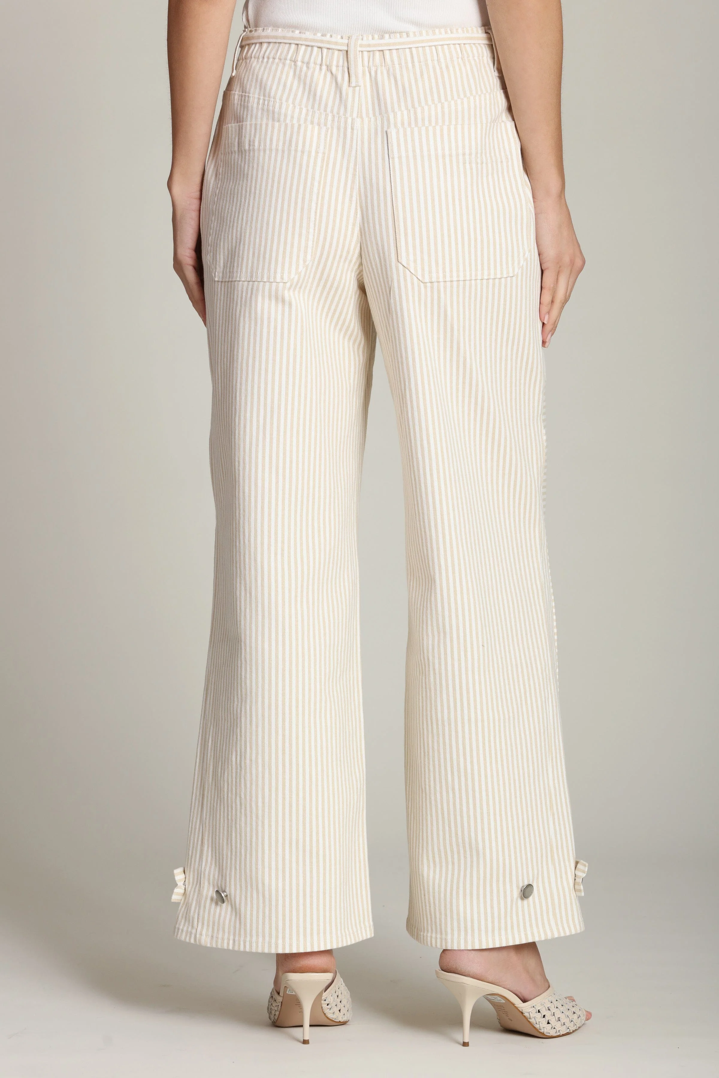 Striped Cotton Convertible Wide Leg Pant - Image 5