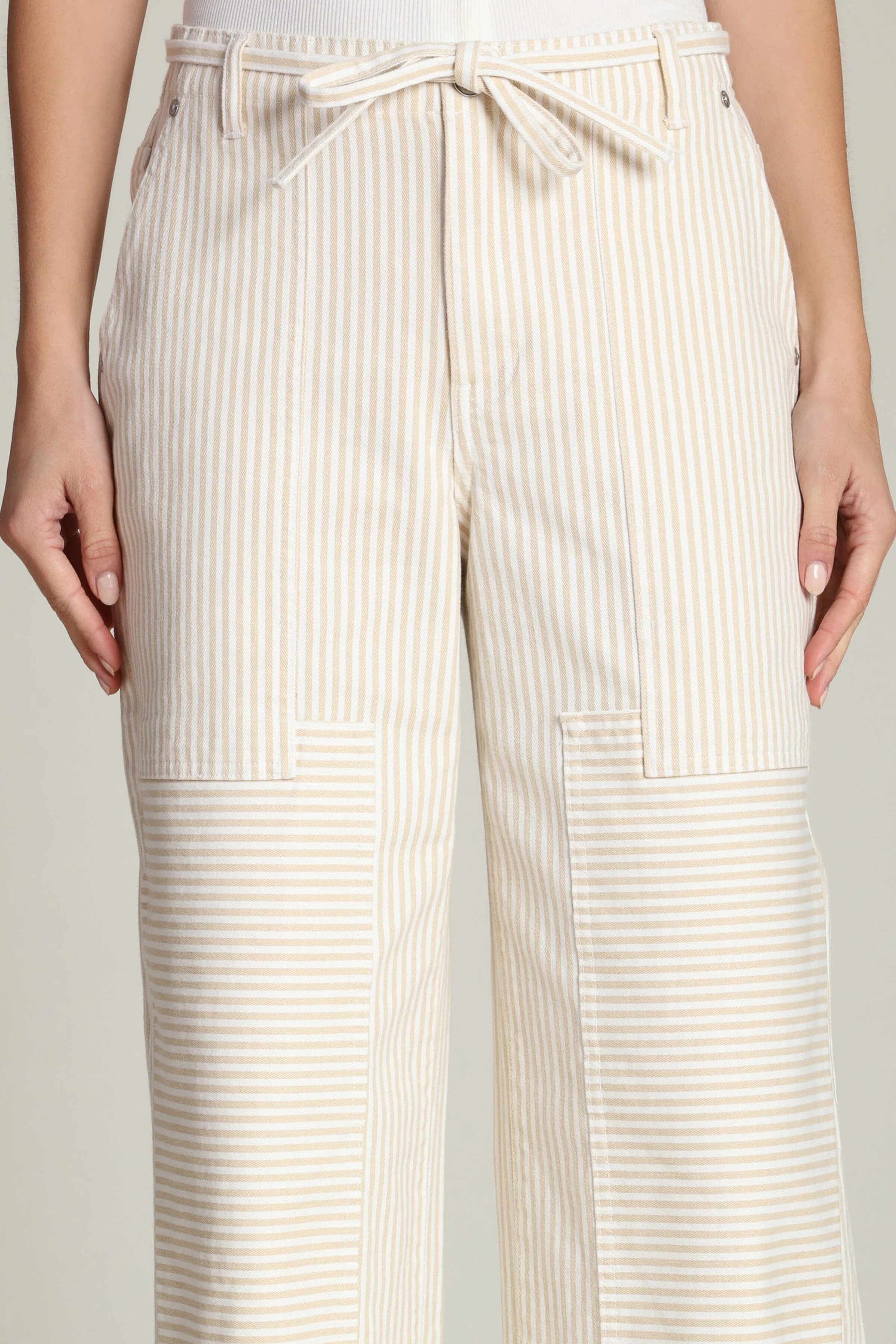 Striped Cotton Convertible Wide Leg Pant - Image 6