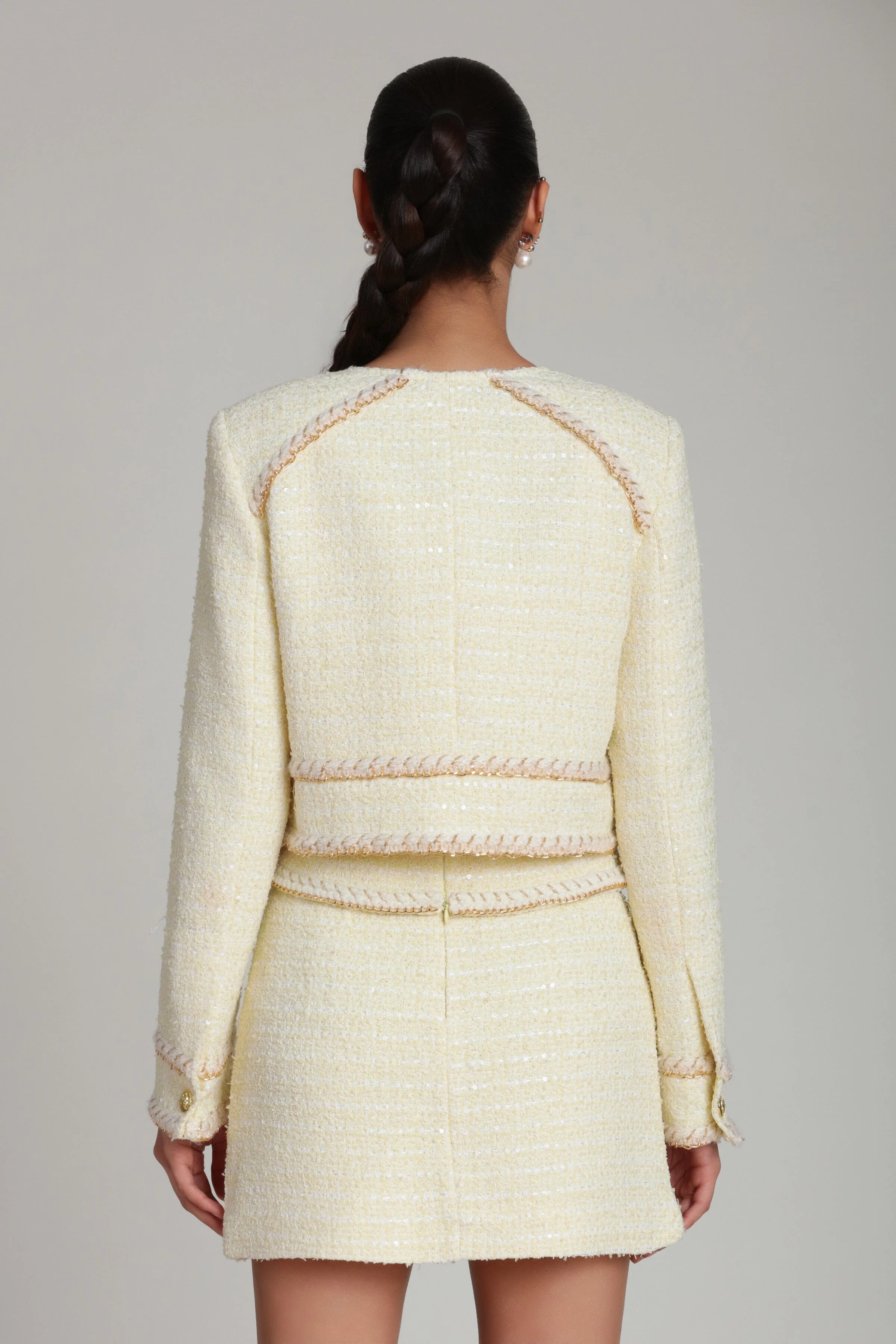 Tweed Chain Trim Jacket - Image 7