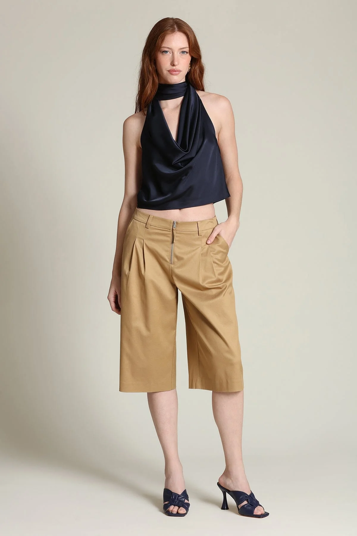 Zip Front Tailored Bermuda Shorts - Image 7