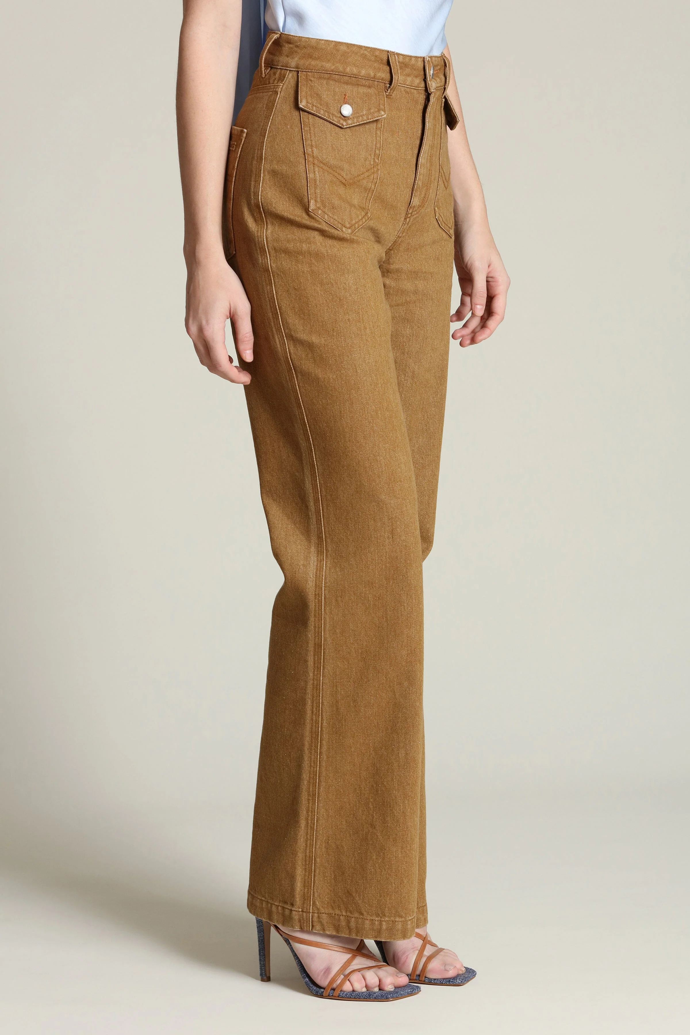 Patch Pocket Flare Jeans - Image 4