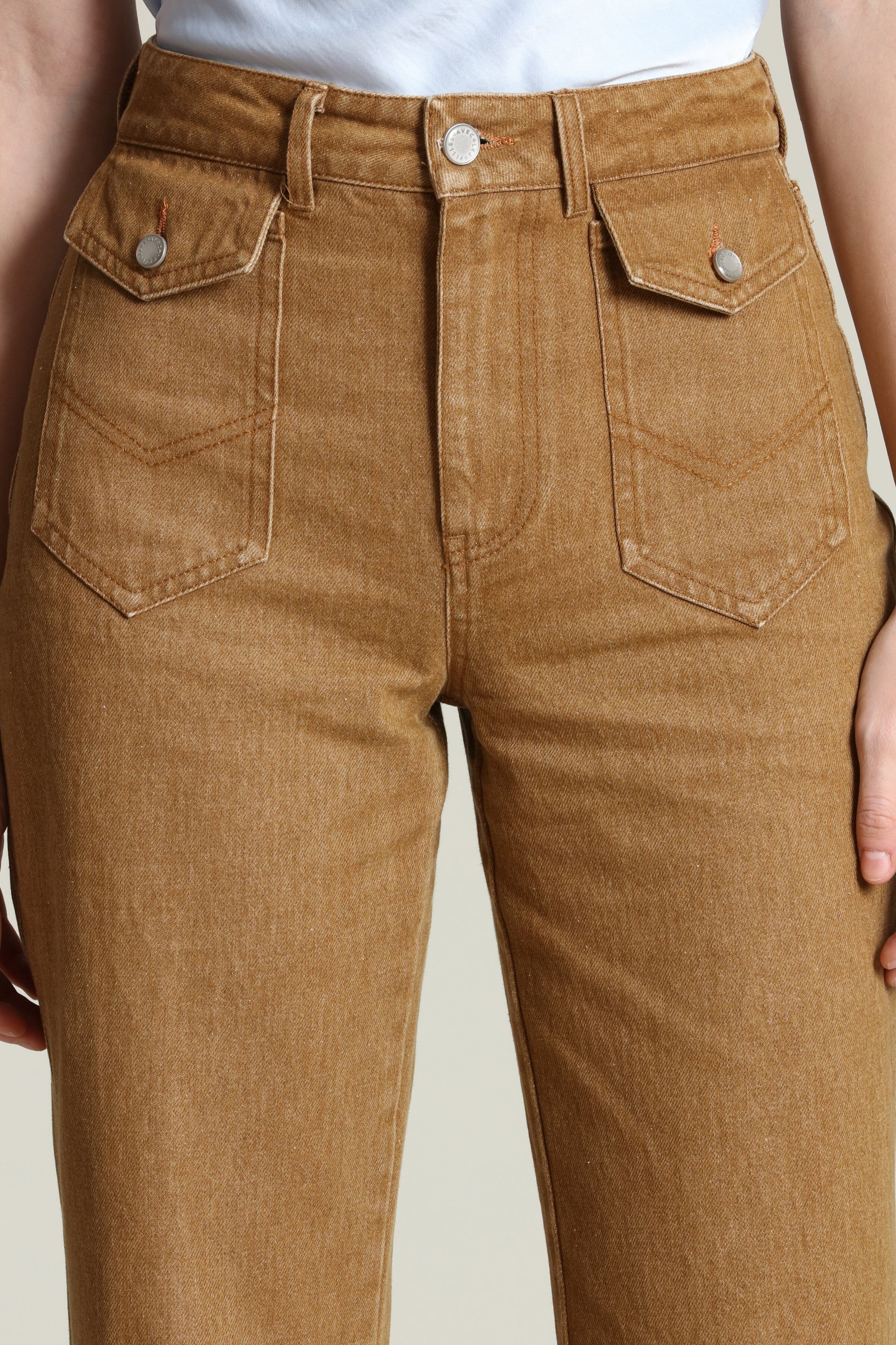 Patch Pocket Flare Jeans - Image 6