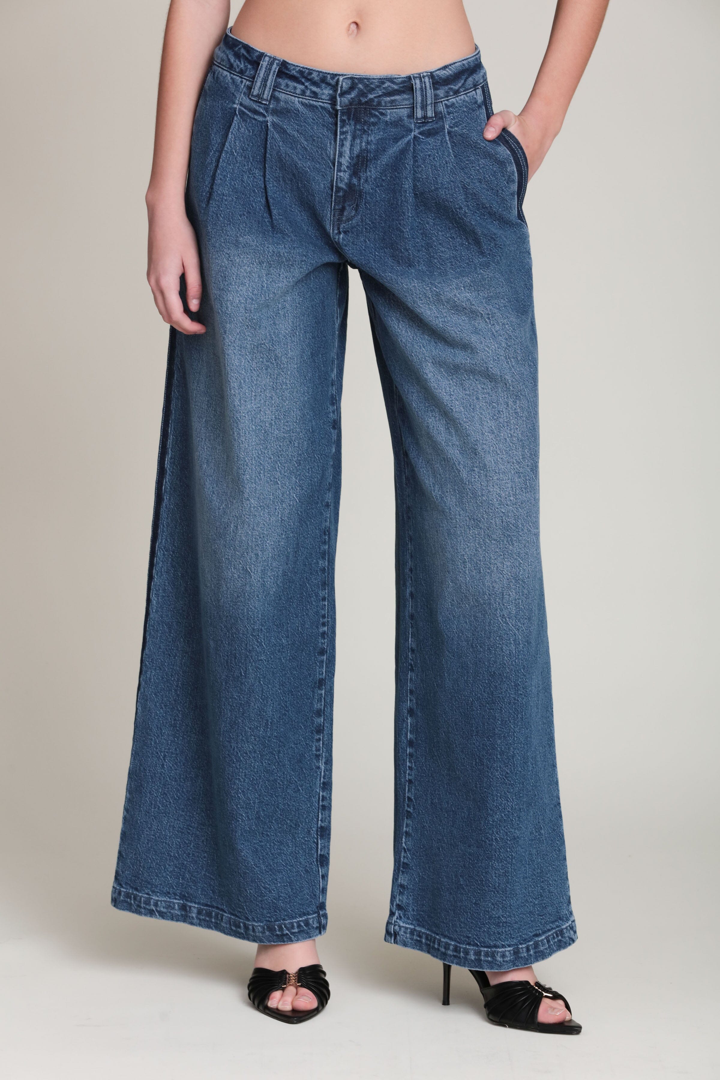 Side Stripe Wide Leg Jeans - Image 3