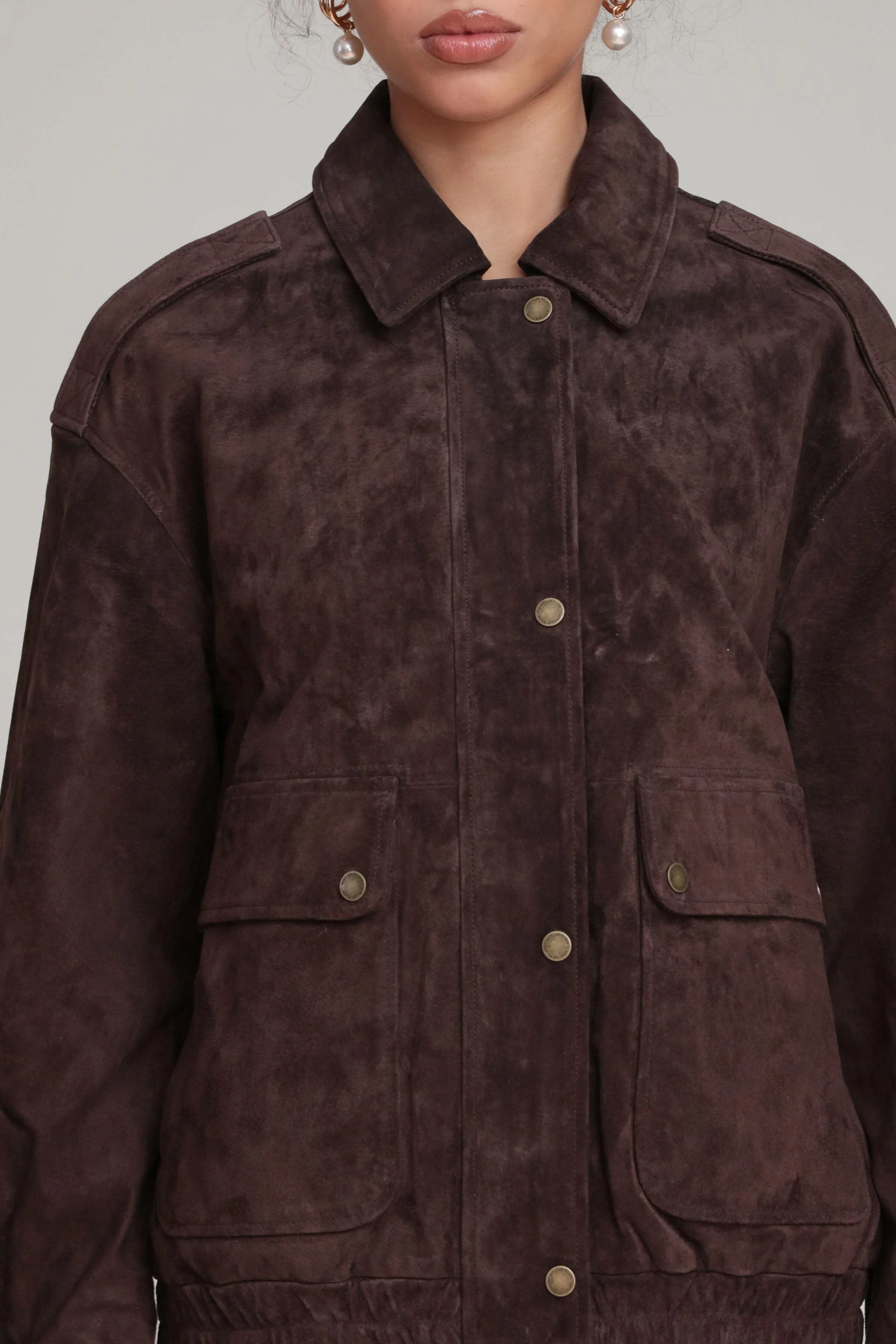 Genuine Suede Relaxed Bomber Jacket - Image 7
