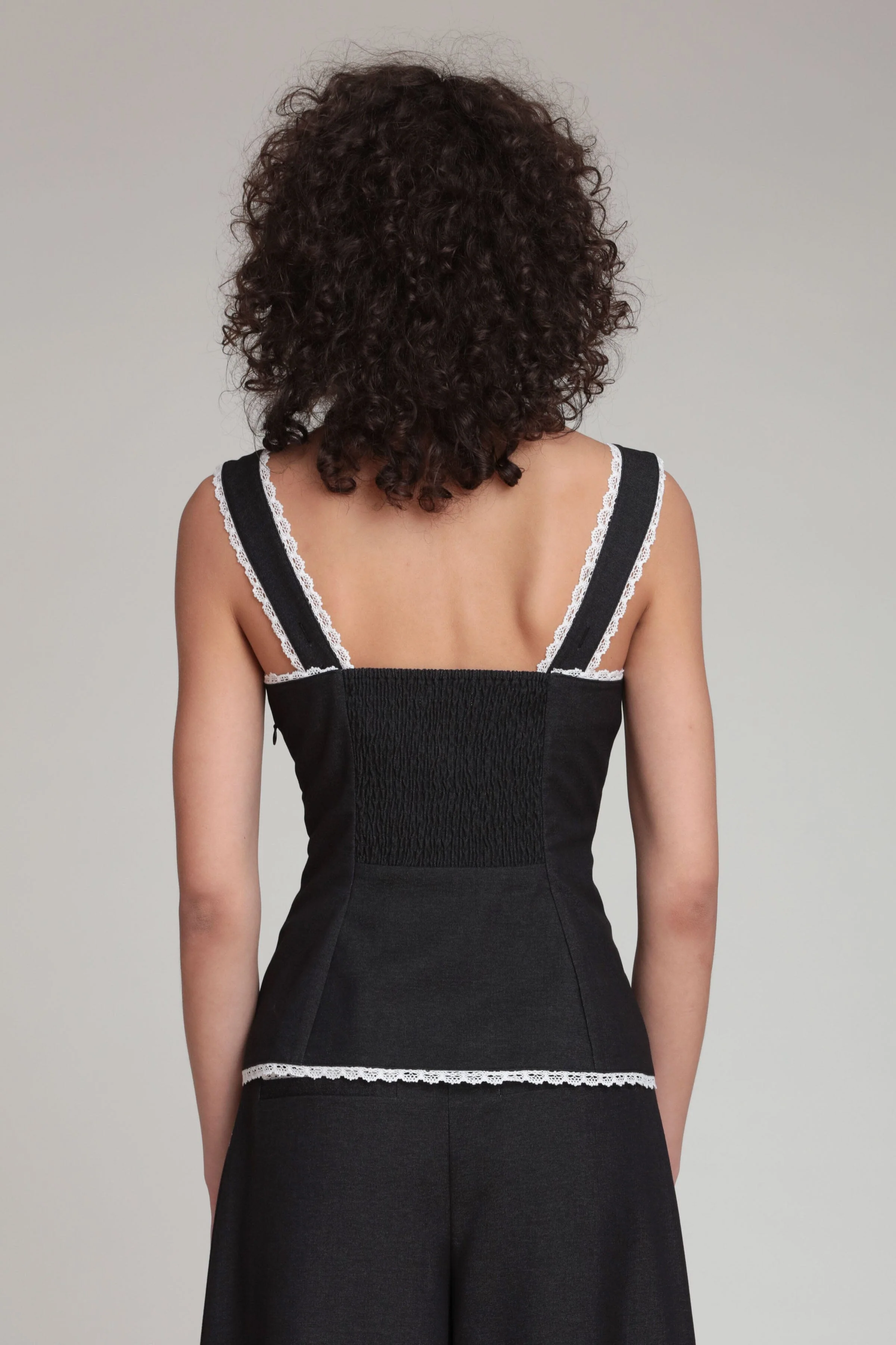 Lace Trim Cutaway Vest Top - Image 5