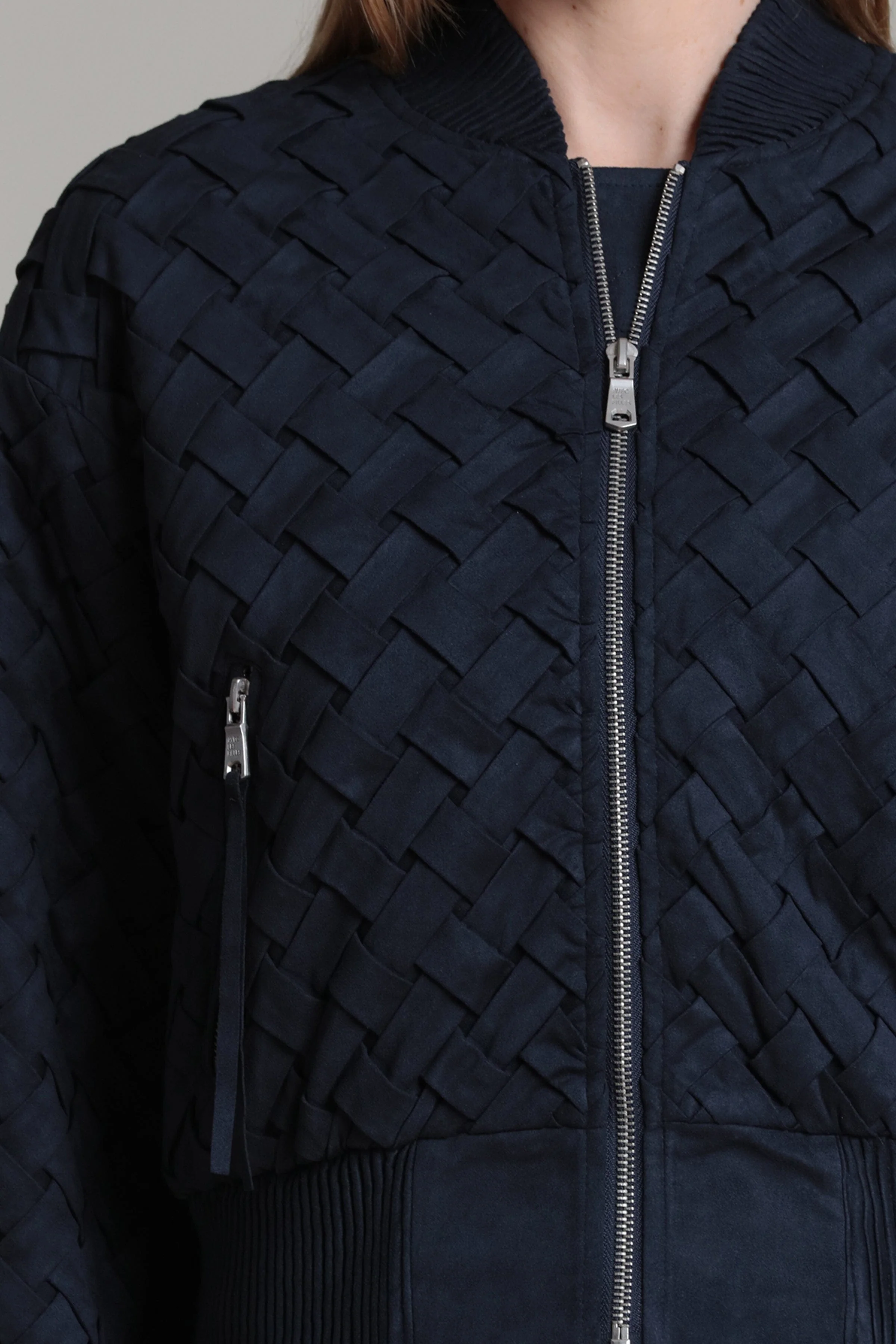 Faux Suede Woven Bomber Jacket - Image 7