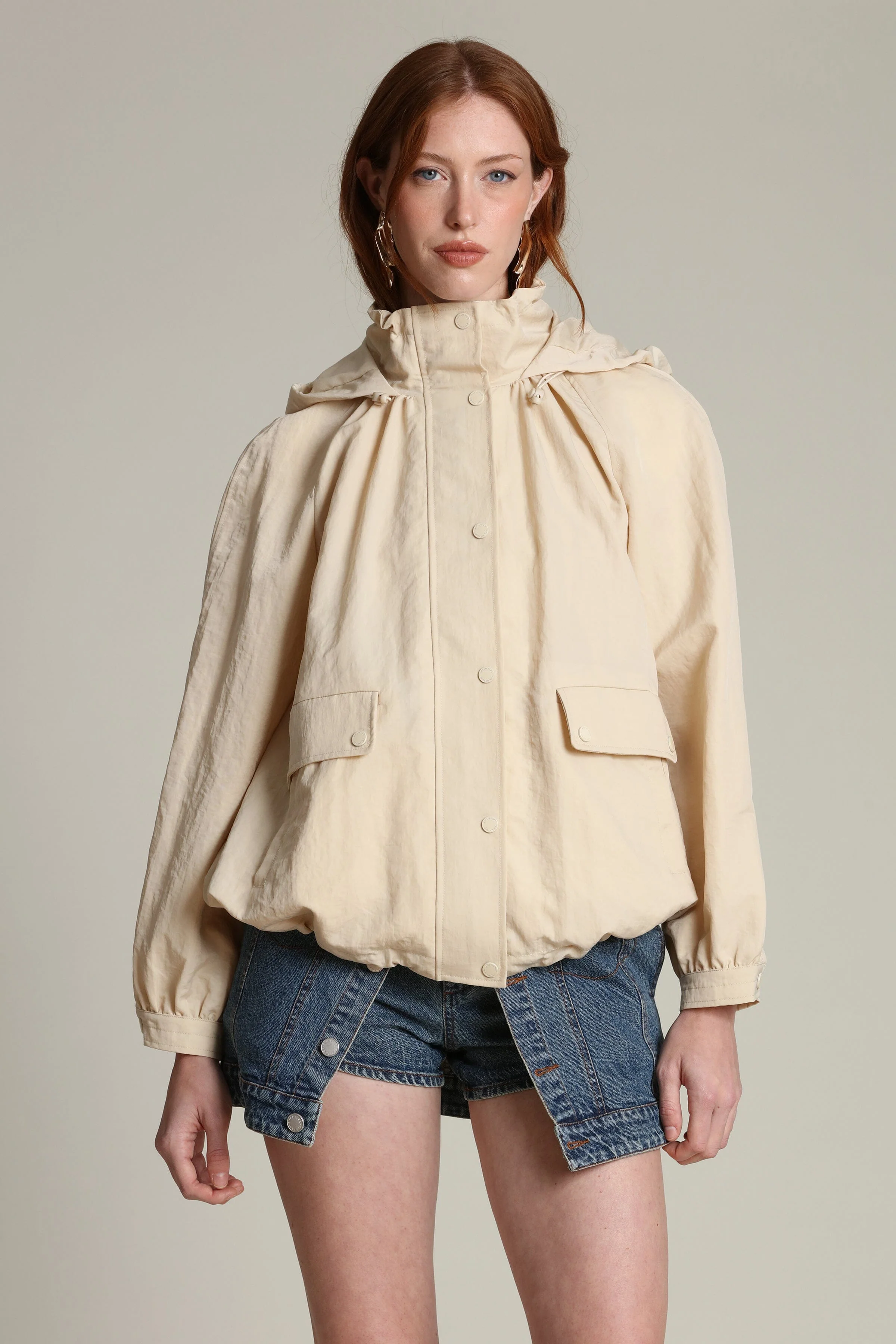 Nylon Balloon Sleeve Windbreaker - Image 4