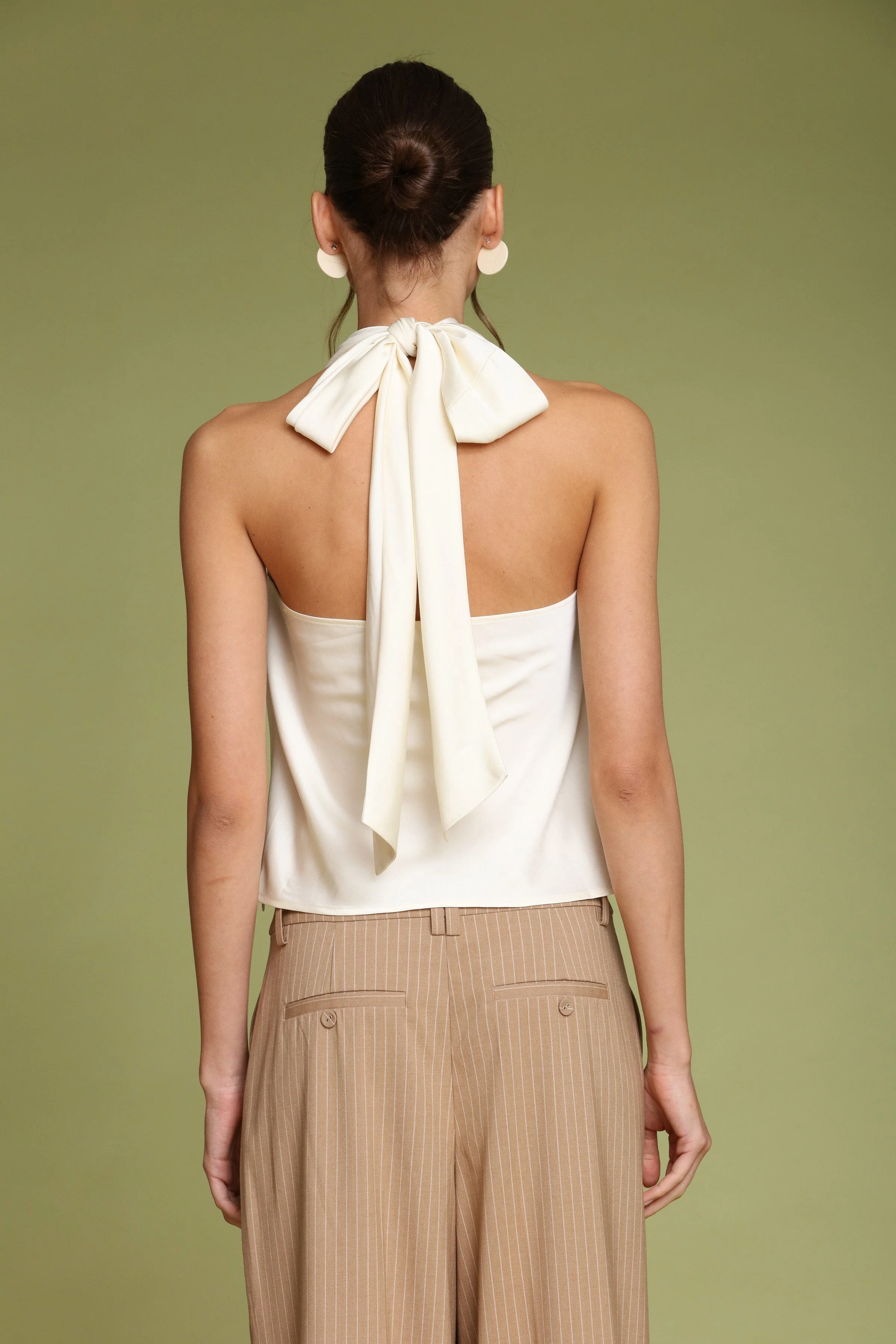 Satin Scarf Tie Halter Top - Image 5