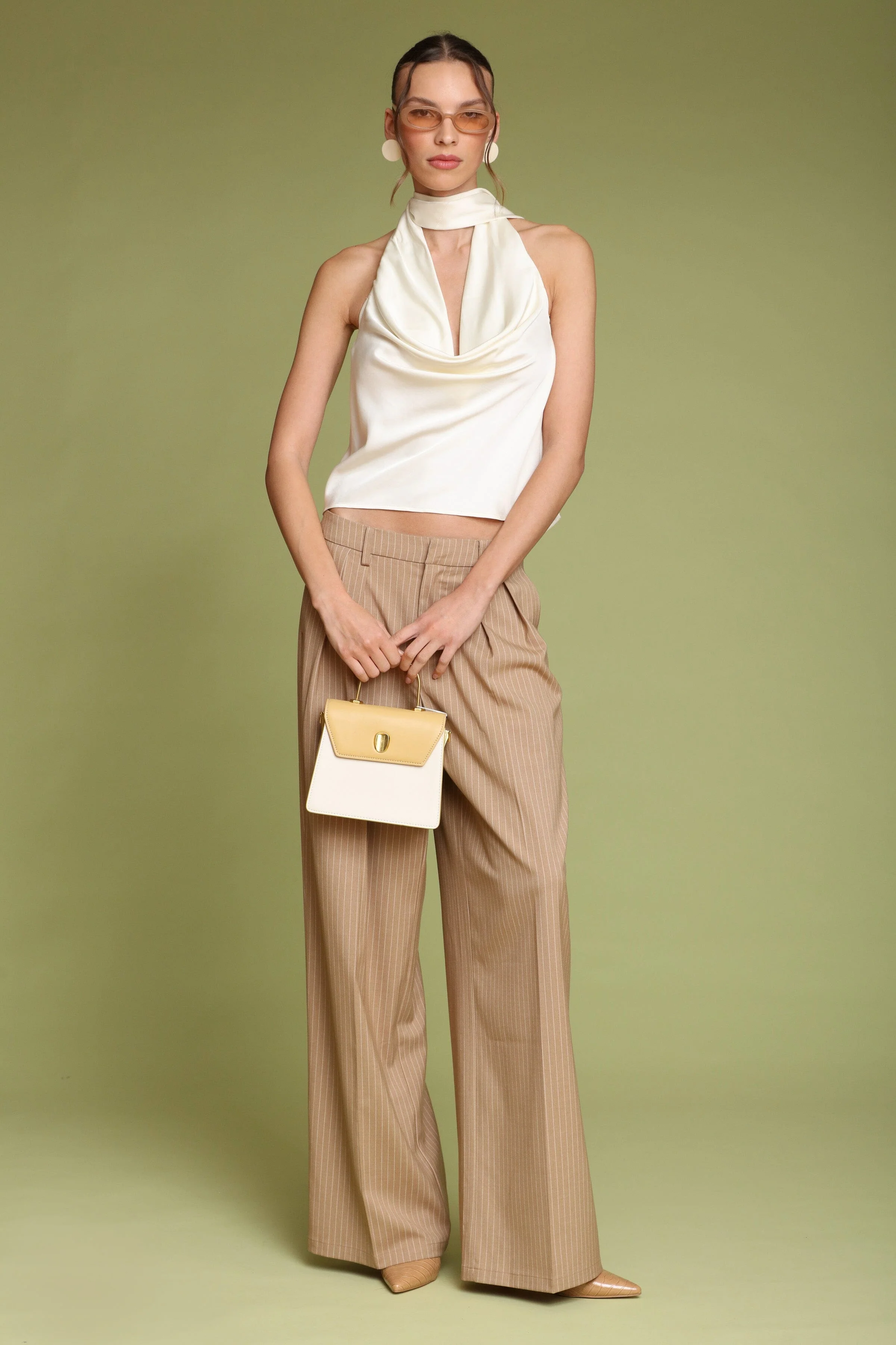 Satin Scarf Tie Halter Top - Image 7